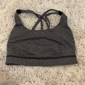 Grey lululemon bra.